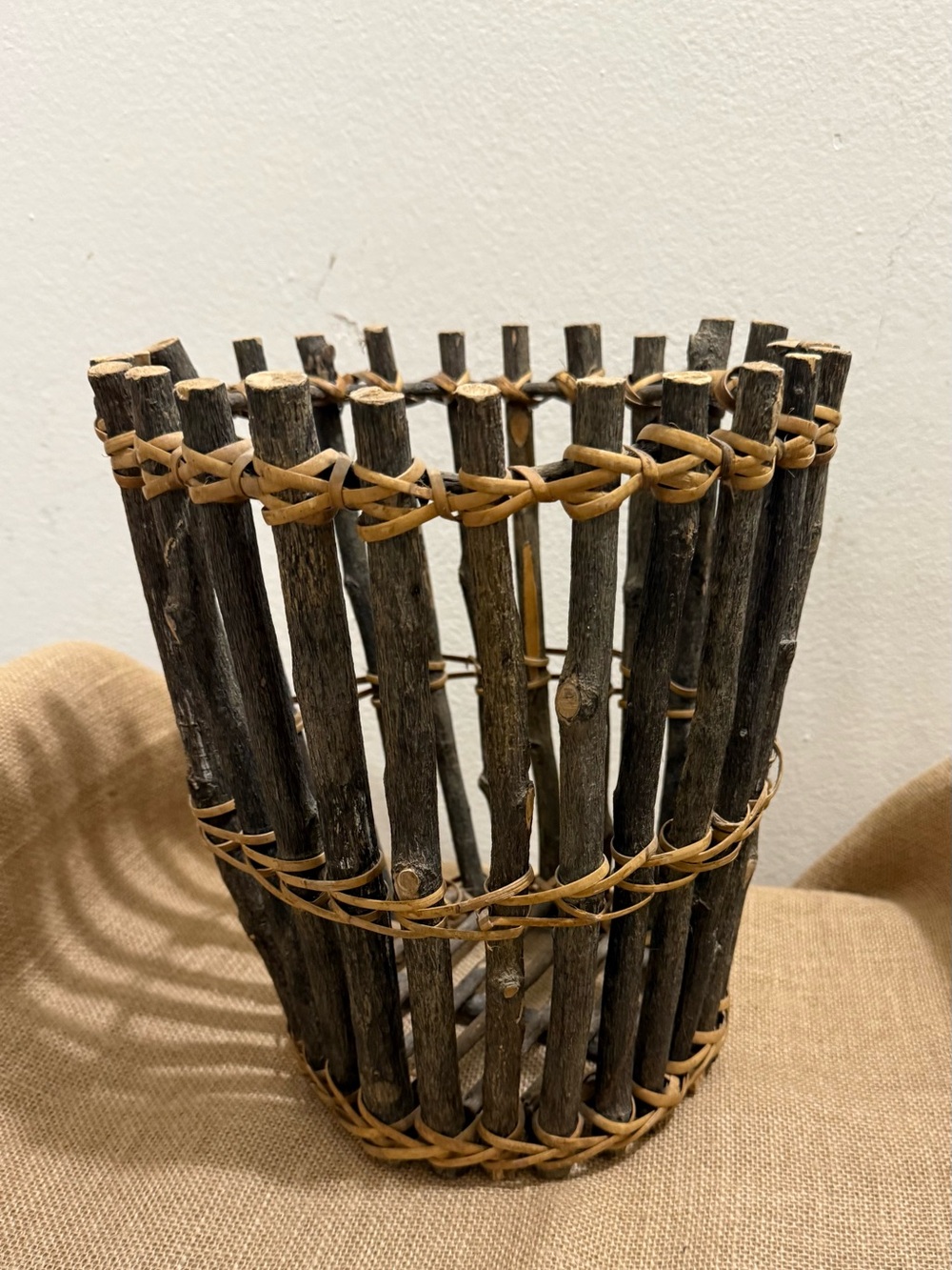 Rustic Brown Twig Waste Paper Basket – Natural Home Accents